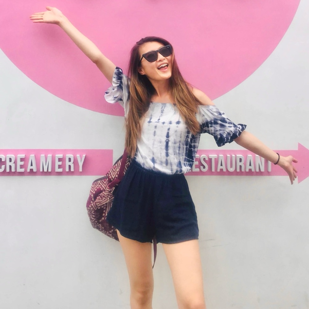 Mono B Blue Tie Dye Romper